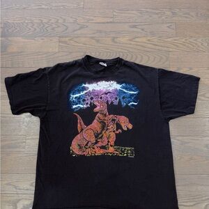 Vintage 1993 Black Dinosaur Graphic T-Shirt